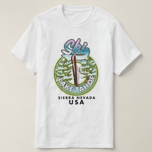 スキーレイクタホシエラネバダUSA Tシャツ (デザイン正面)