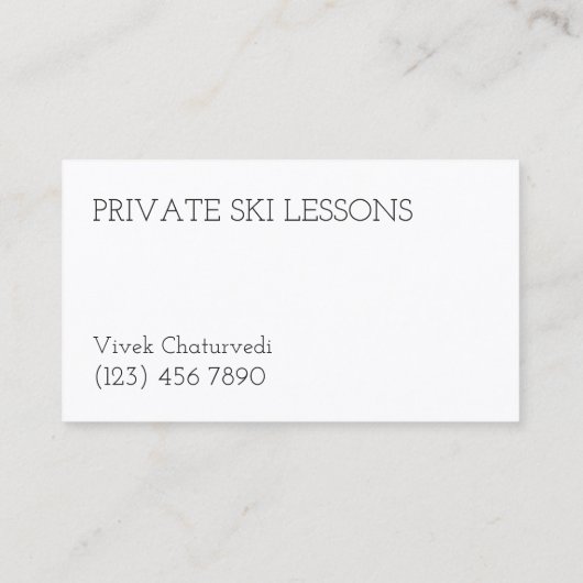 スキーレッスンプロフェッショナルインストラクターシンプル 名刺 (裏面)