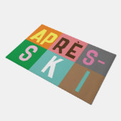 スキーレトロエレースキーカラーブロック ドアマット (アングル)