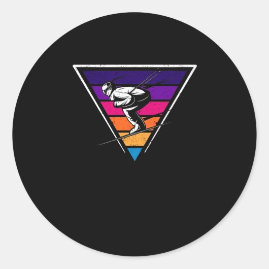 スキーレトロヴィンテージ80s 90sスキーおもしろい ラウンドシール (正面)