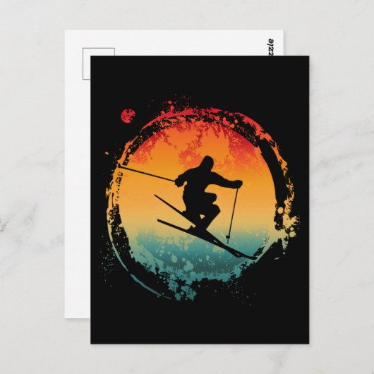 スキーレトロヴィンテージ ポストカード (正面/裏面)