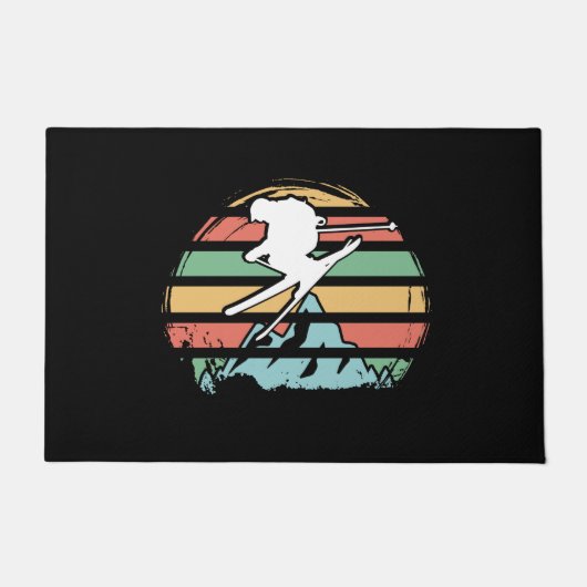 スキーレトロ ドアマット (正面)