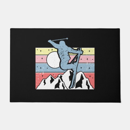 スキーレトロ ドアマット (正面)