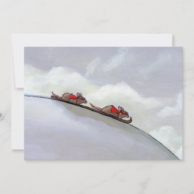 スキーレーシングラットおもしろいのユニークなアートスキー絵画ラット (正面)