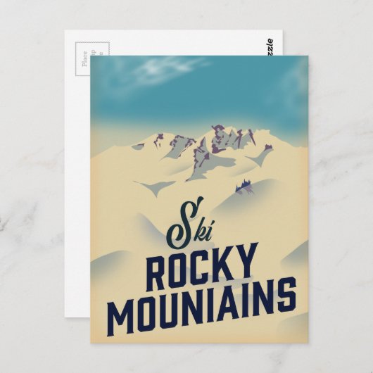 スキーロッキー山脈USA ポストカード (正面/裏面)