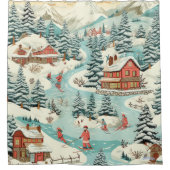 スキーロッジシャワーカーテン シャワーカーテン (正面)