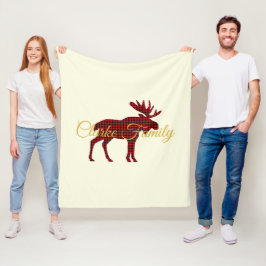 スキーロッジムースプレイドカントリーホリデーズパーティー フリースブランケット