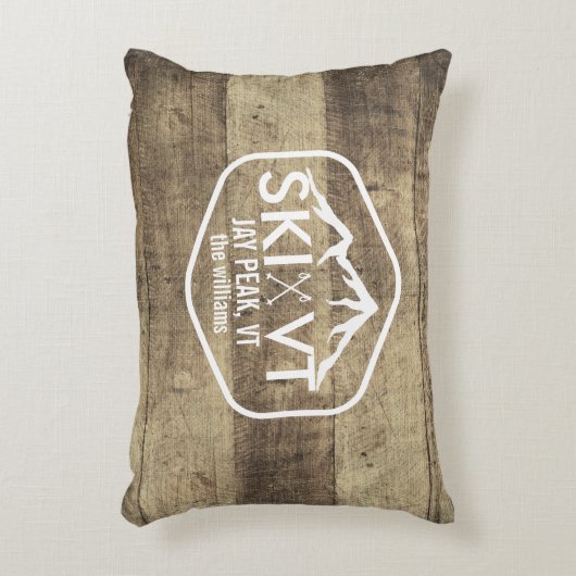 スキーヴァーモント素朴なジェイピークStowe Killingtonの木 アクセントクッション (正面(垂直))