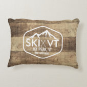 スキーヴァーモント素朴なジェイピークStowe Killingtonの木 アクセントクッション (裏面)