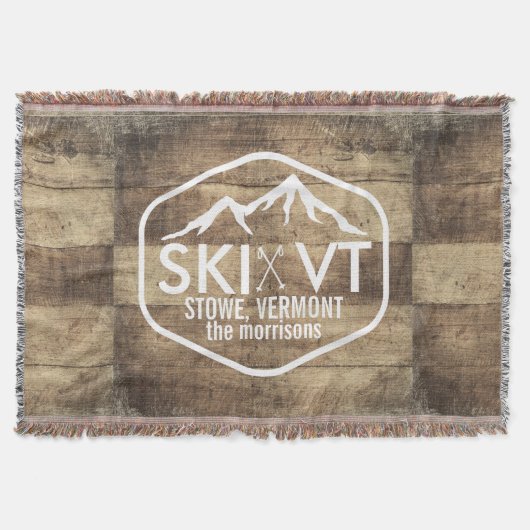 スキーヴァーモントStowe Killington Stratton Sugarbush スローブランケット (正面)