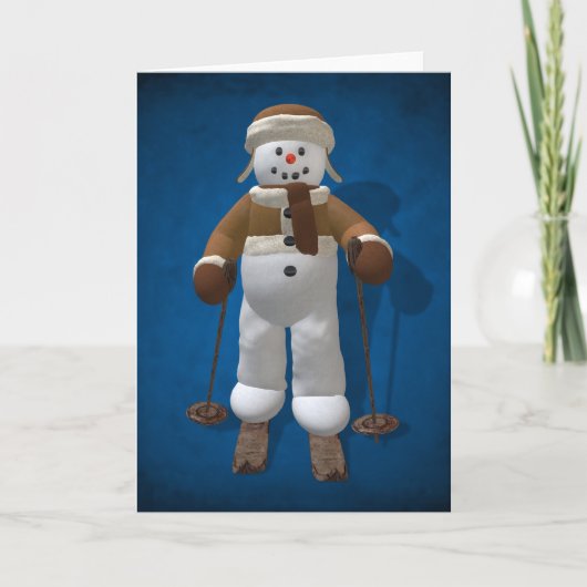 スキーヴィンテージの雪だるま シーズンカード (正面)