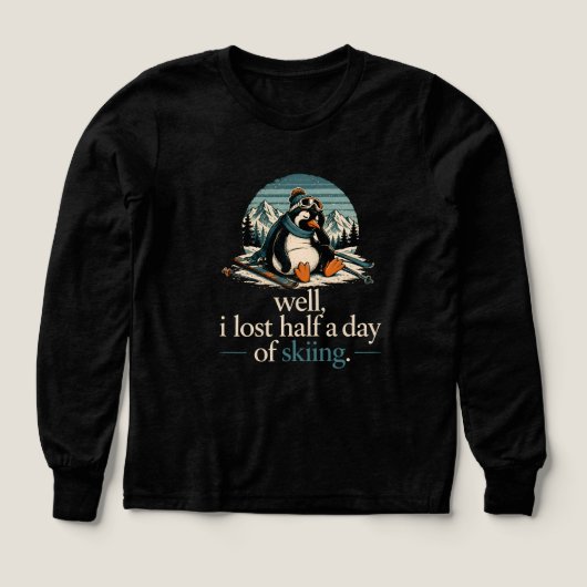 スキー中に半日失ったペンギンTシャツ (デザイン正面)