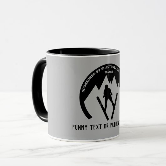 スキー事故がすぐ大きなコーヒーマグを得る マグカップ (正面左)