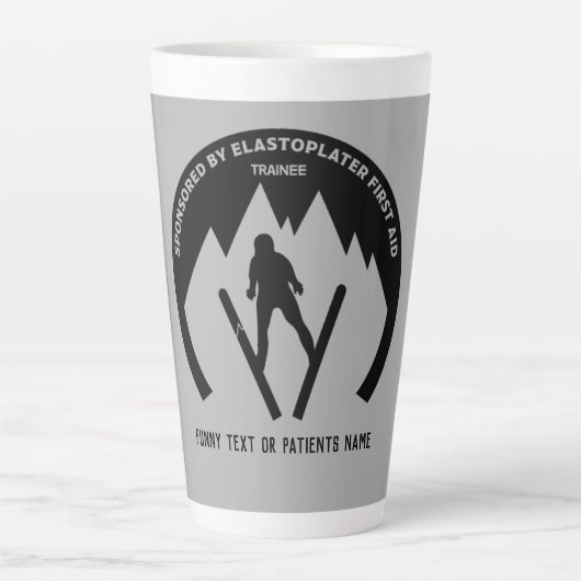 スキー事故がもうすぐ治る カフェラテマグ (正面)