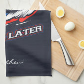 スキー今すぐ後で働くスキーファンのノベルティ キッチンタオル (四つ折り)