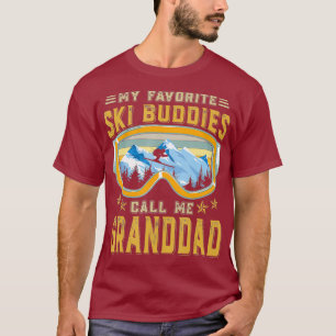 スキー仲間お気に入りの達をスキーで呼び出す Tシャツ