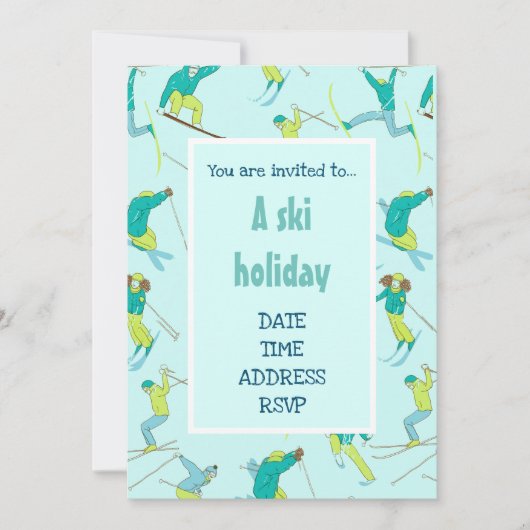 スキー休暇 現代スキー ファンスノーパーティー 招待状 (正面)