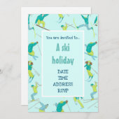 スキー休暇 現代スキー ファンスノーパーティー 招待状 (正面/裏面)