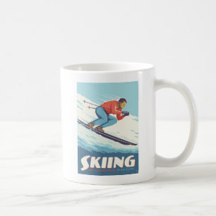 スキー信じイズレトロプリント コーヒーマグカップ
