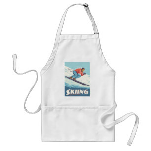 スキー信じイズレトロプリント スタンダードエプロン