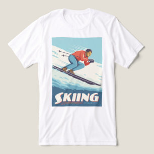 スキー信じイズレトロプリント トライブレンドTシャツ