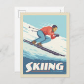 スキー信じイズレトロプリント ポストカード (正面/裏面)