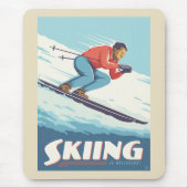 スキー信じイズレトロプリント マウスパッド (正面)