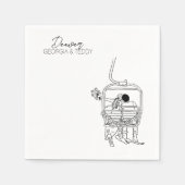 スキー冬のウェディングカクテルナプキン スタンダードカクテルナプキン (正面)