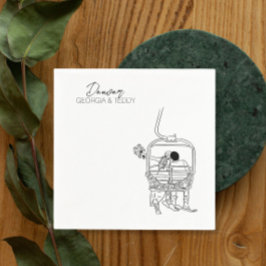 スキー冬のウェディングカクテルナプキン スタンダードカクテルナプキン