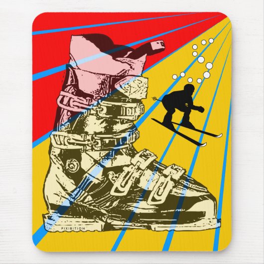 スキー冬季スポーツのマウスパッドのスキーブーツ マウスパッド (正面)