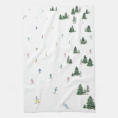 スキー及びスノーボードプリントキッチンタオル キッチンタオル (縦)