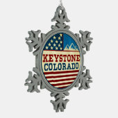 スキー台形コロラド州のスキー スノーフレークピューターオーナメント (左)