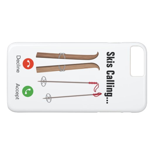 スキー呼出し… iPhone 7+/8+場合 Case-Mate iPhoneケース (裏面(横))