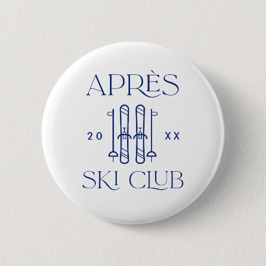スキー場でのパーティー後のお土産 アフタースキー・クラブ スキー旅行 ブライズゲートパーティーの景品 缶バッジ (正面)