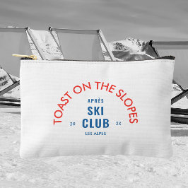 スキー場での乾杯 アフタースキークラブ 赤と青 アクセサリーポーチ