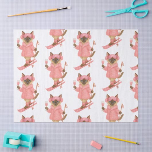 スキー場で花嫁を目指すピンクをテーマにしたドレス 薄葉紙 (クラフト)