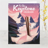 スキー場にキーストーン カード (黄色い花)