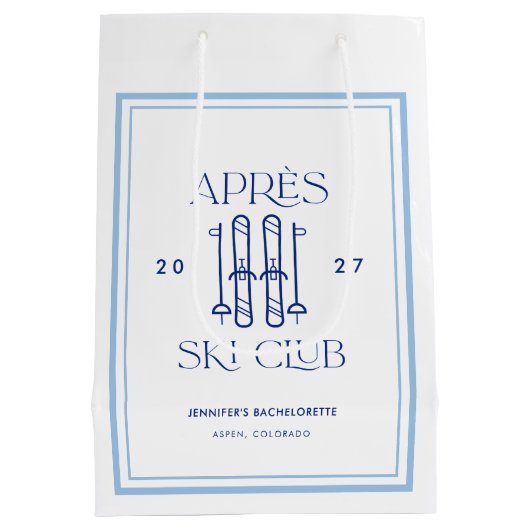スキー場のアフタースキー・クラブ ウィンタースキー・バチェロレッテ・パーティー ミディアムペーパーバッグ (裏面)