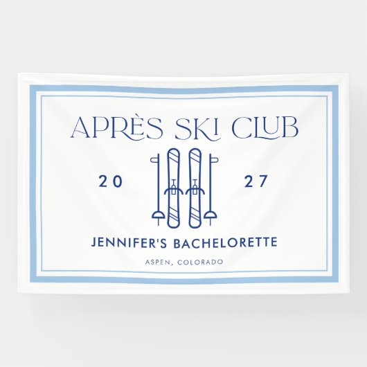 スキー場のアフタースキー・クラブ ウィンタースキー・バチェロレッテ・パーティー 横断幕 (横)