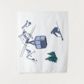 スキー場のウィンタースポーツ タペストリー (正面)