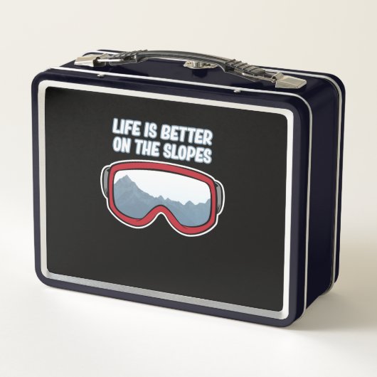 スキー場のスキー場のスキー場は生活が良い メタルランチボックス (裏面)