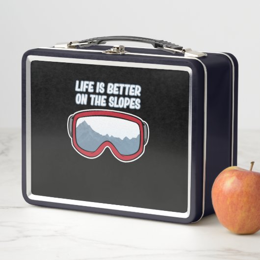 スキー場のスキー場のスキー場は生活が良い メタルランチボックス (インサイチュ)