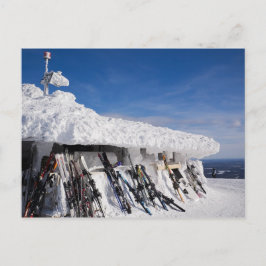 スキー場のスキー、ラプランドはがき ポストカード