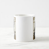 スキー場のマグで女性に抵抗する コーヒーマグカップ (中央)