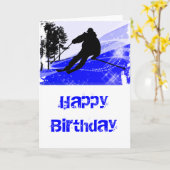 スキー場の下り坂 カード (黄色い花)