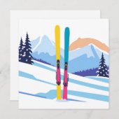 スキー場の山 シーズンカード (正面/裏面)