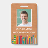 スキー場リゾート カスタム写真 従業員 バッジ (正面)