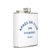 スキー場ロイヤルブルーの冬のスキー リゾートの紋章 アフター スキー クラブ フラスク (右)