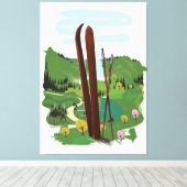 スキー場 キャンバスプリント (インサイチュ (ウッドフロア))