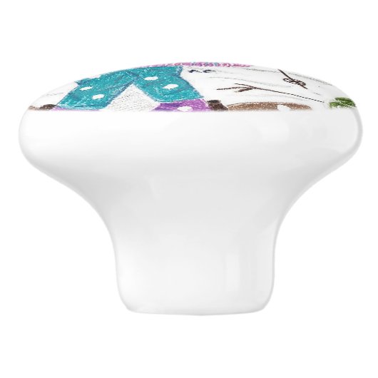 スキー女の子は部屋の陶磁器のノブをからかいます セラミックノブ (側面)